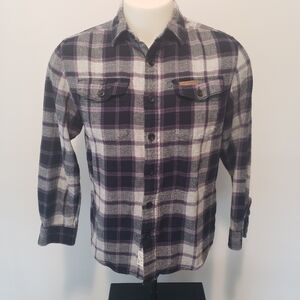 Field and Stream Men's Cabincore Blue Bold‎ Flannel Shirts Size Medium